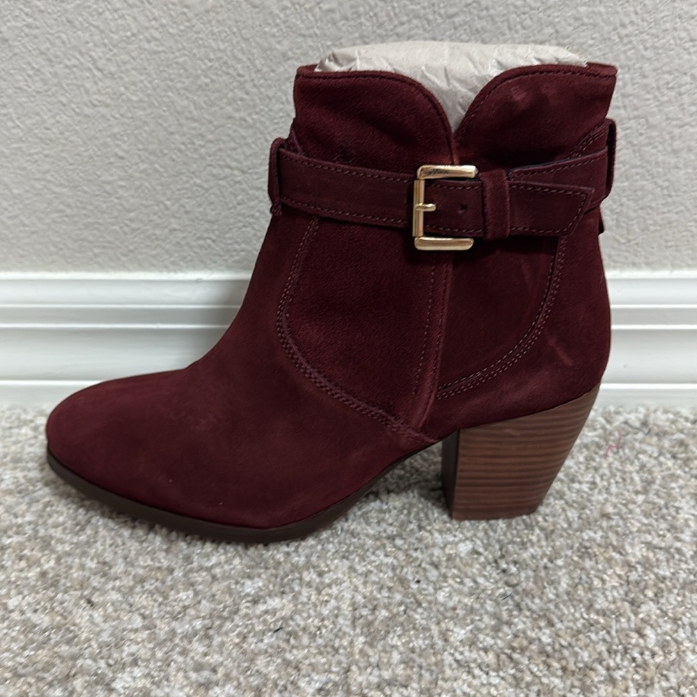 Diba Suede Sleek Ankle Bootie in Burgundy - Picture 2 of 8